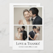 愛と感謝していハートのモダン写真コラージュ サンキューカード (正面/裏面)