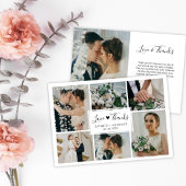 愛と感謝していハートの写真結婚コラージュ サンキューカード