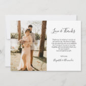 愛と感謝していハートの結婚写真コラージュ サンキューカード (裏面)