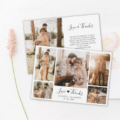 愛と感謝していハートの結婚写真コラージュ サンキューカード