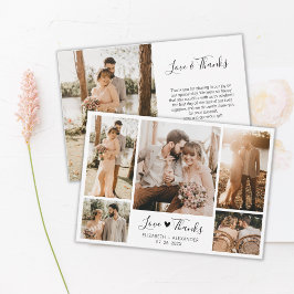 愛と感謝していハートの結婚写真コラージュ サンキューカード