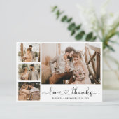 愛と感謝していハートの結婚写真コラージュ サンキューカード (スタンド正面)