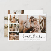 愛と感謝していハートの結婚写真コラージュ サンキューカード (正面/裏面)