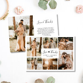 愛と感謝していハートの6結婚フォトコラージュ サンキューカード