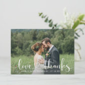 愛と感謝していハートスクリッ結婚トの写真 サンキューカード (スタンド正面)