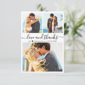 愛と感謝していハートスクリプト写真結婚の サンキューカード (スタンド正面)