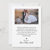 愛と感謝していハートスクリプト写真結婚コラージュ サンキューカード (裏面)