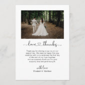 愛と感謝していハートスクリプト写真結婚コラージュ サンキューカード (裏面)