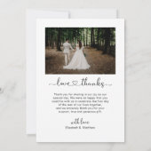 愛と感謝していハートスクリプト写真結婚コラージュ サンキューカード (裏面)