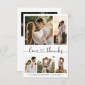 愛と感謝していハートスクリプト写真結婚コラージュ サンキューカード (正面/裏面)