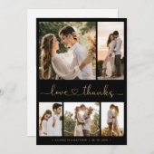愛と感謝していハートスクリプト写真結婚コラージュ サンキューカード (正面/裏面)