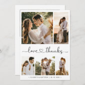 愛と感謝していハートスクリプト写真結婚コラージュ サンキューカード (正面/裏面)