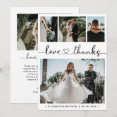 愛と感謝していハートスクリプト写真結婚コラージュ サンキューカード (正面/裏面)