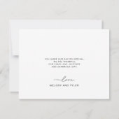 愛と感謝していハートスクリプ結婚トの写真カード 招待状 (裏面)