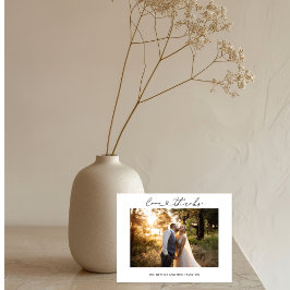 愛と感謝していハートスクリプ結婚トの写真カード 招待状