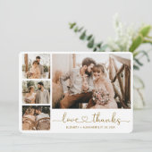 愛と感謝していハートスクリプ結婚トの写真コラージュ サンキューカード (スタンド正面)