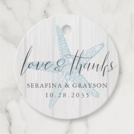 愛と感謝していビーチ素朴ヒトデ フェイバータグ