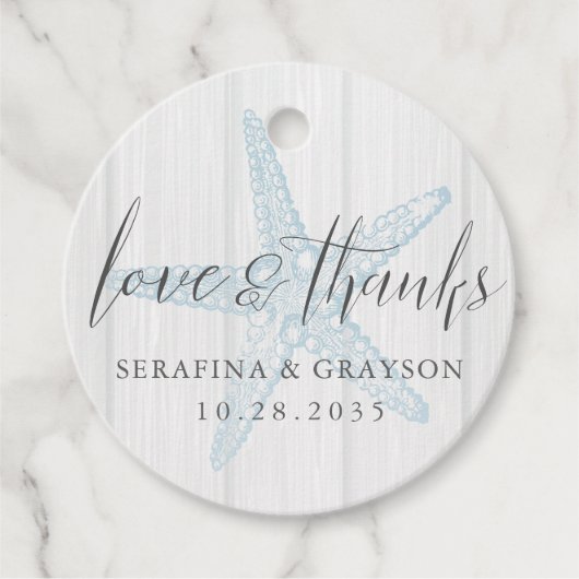 愛と感謝していビーチ素朴ヒトデ フェイバータグ (正面)