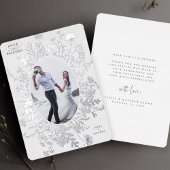 愛と感謝していフローラシルバーフォイルサンキューカード 箔招待状