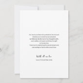 愛と感謝していベビー写真誕生のお知らせ サンキューカード (裏面)