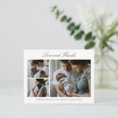 愛と感謝していベビー写真誕生のお知らせ ポストカード (スタンド正面)