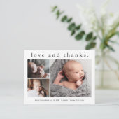 愛と感謝していベビー写真誕生のお知らせ ポストカード (スタンド正面)