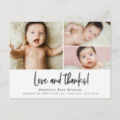 愛と感謝していベビー3枚ありがとう ポストカード (正面)