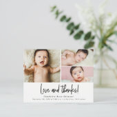 愛と感謝していベビー3枚ありがとう ポストカード (スタンド正面)