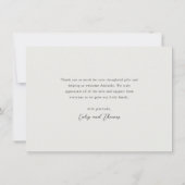 愛と感謝していミニマルシンプルベビー サンキューカード (裏面)