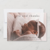 愛と感謝していミニマルシンプルベビー サンキューカード (正面)