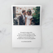 愛と感謝していモダンシンプル2写真結婚折り畳み サンキューカード (内部)