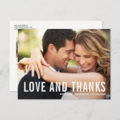 愛と感謝していモダンタイポグラフィ写真結婚の ポストカード (正面/裏面)