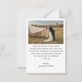 愛と感謝していモダン脚本の結婚2枚の写真 ノートカード (裏面)