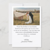 愛と感謝していモダン脚本の結婚2枚の写真 ノートカード (裏面)