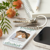 愛と感謝していユーカリの緑の写真結婚の キーホルダー (正面右)