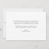 愛と感謝していレトロスクリプト写真結婚の サンキューカード (裏面)