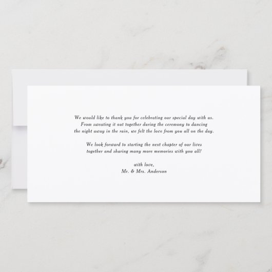 愛と感謝していレトロスクリプ結婚トのサンキューカード サンキューカード (裏面)