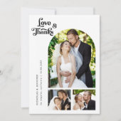 愛と感謝していレトロ写真結婚の サンキューカード (正面)