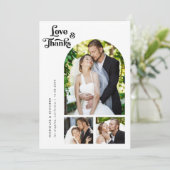 愛と感謝していレトロ写真結婚の サンキューカード (スタンド正面)