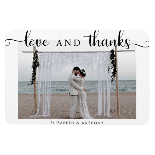 愛と感謝してい光の結婚シエレガントック マグネット (横)