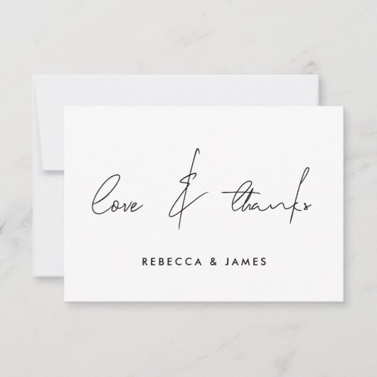 愛と感謝してい写ミニマル真の書結婚道 サンキューカード (正面)
