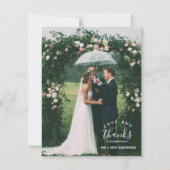 愛と感謝してい写モダン真の結婚感謝 サンキューカード (正面)