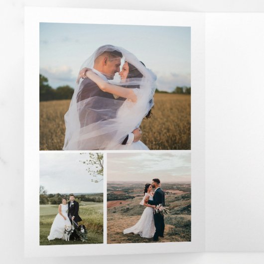 愛と感謝してい写数々の真の結婚サンキューカード 三つ折り招待状 (内部最初)