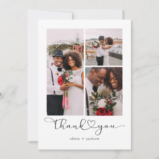 愛と感謝してい写数々の真結婚の サンキューカード (正面)