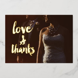愛と感謝してい写真ありがとうご結婚ざう 箔招待状