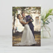 愛と感謝してい写真の独身のフラワー結婚ズ サンキューカード (スタンド正面)