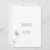 愛と感謝してい写真の独身のフラワー結婚ズ サンキューカード (裏面)