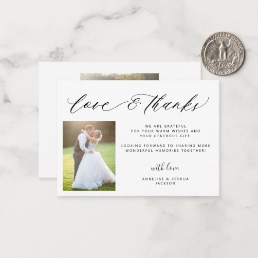 愛と感謝してい写真の結婚あなた感謝していは ノートカード (正面/裏面インサイチュ)