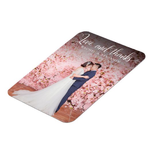 愛と感謝してい写真の結婚ありがとうごエレガントざ マグネット (左側)