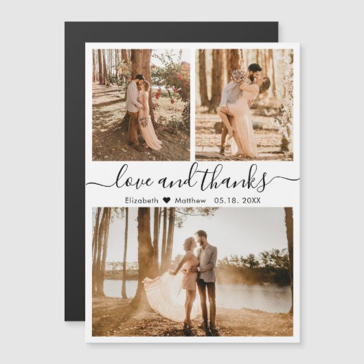 愛と感謝してい写真の結婚感謝の磁石 (正面/裏面)